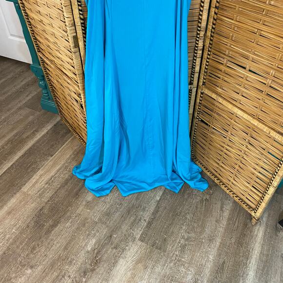 Torrid 2X Maxi Challis Trapeze Dress Bluebird NWT plus size coastal resort - Picture 8 of 9